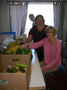 Volunteers from the Ecumenical Food Bank sorting our produce